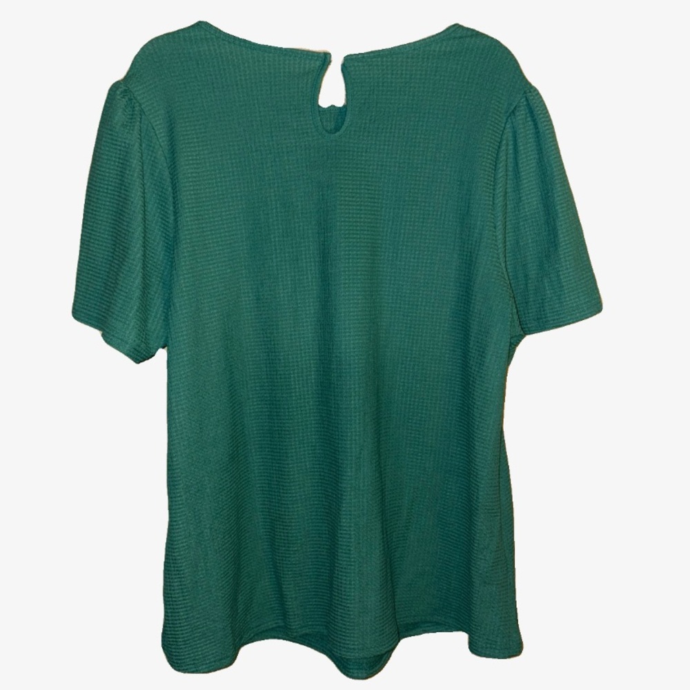 Green Ribbed Relaxed Blouse - Picture 5 of 6